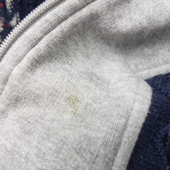 John Blair Gray Front Zip Cardigan Knitted Panel Sweater - Picture 8 of 9